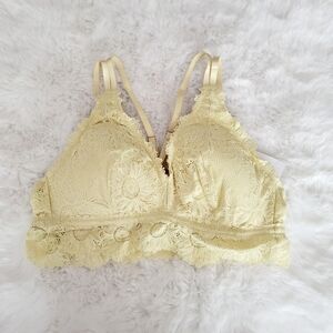 ✨️AERIE SUNFLOWER LACE PADDED PLUNGE BRALETTE SIZE XL